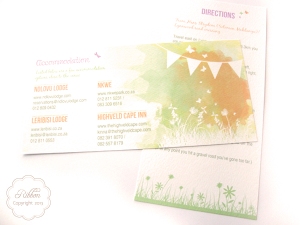 Wedding invitation : pastel watercolour information cards
